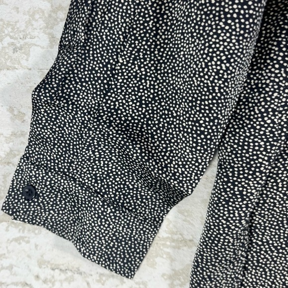 NWT BISHOP + YOUNG Women's Satin Black Polka Dots Long Sleeve Blouse Sz L - Picture 7 of 14